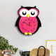 Horloge Murale Enfant Silencieuse En Forme De Hibou Pour Chambre Décorative 28x25cm