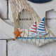Horloge Murale Style Méditerranéen Bleu Et Blanc Idéale Pour Salon Et Chambre Décoration Artisanat En Bois - www.yonis-shop.com