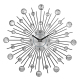 Horloge Murale Cristal Argentée Style Rétro Design Abstrait pour Salon et Chambre - www.yonis-shop.com