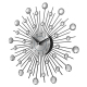 Horloge Murale Cristal Argentée Style Rétro Design Abstrait pour Salon et Chambre - www.yonis-shop.com