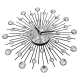 Horloge Murale Cristal Argentée Style Rétro Design Abstrait pour Salon et Chambre - www.yonis-shop.com