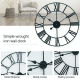 Horloge Murale Décorative Silencieuse Vintage Or 45cm Pour Salon En Fer Avec Chiffres Romains - www.yonis-shop.com