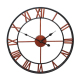 Horloge Murale Décorative Rétro en Fer avec Chiffres Romains et Fonctionnement Silencieux pour Salon ou Bureau - www.yonis-sh...