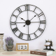 Horloge Murale Décorative Ronde 80cm Style Rétro Silencieuse En Fer Pour Salon
