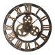 Horloge Murale Vintage En Bois Style Rétro Avec Chiffres Romains Design Antique 80cm Argenté - www.yonis-shop.com