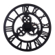 Horloge Murale Vintage En Bois Style Rétro Avec Chiffres Romains Design Antique 80cm Argenté - www.yonis-shop.com