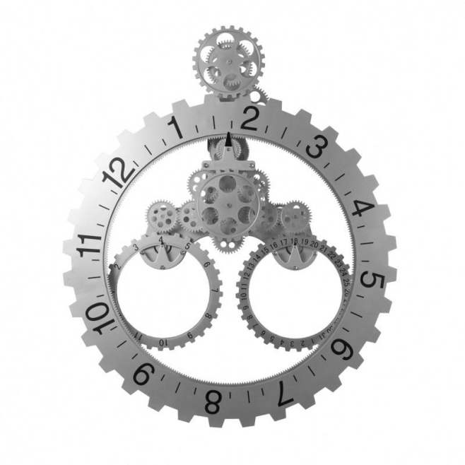 Horloge Murale Style Européen Moderne Avec Gears Mécaniques En Acier Inoxydable - www.yonis-shop.com