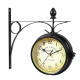 Horloge Murale Vintage Double Face En Fer Forgé Décorative Silencieuse Pour Salon Et Bureau