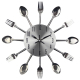 Horloge Murale Cuisine Moderne Métal Couverts Design Créatif Quartz Décorative Argentée - www.yonis-shop.com