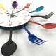 Horloge Murale Moderne En Métal Avec Couverts Design Créatif Pour Cuisine Et Salon - www.yonis-shop.com