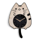 Horloge Murale Chat En Bois Avec Queue Mobile Décoration Salon Design Unique