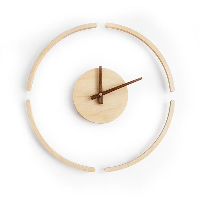 Horloge Murale Flottante Transparente 14 Pouces En Bois Décoration Intérieure Élégante - www.yonis-shop.com