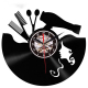 Horloge Murale Vinyle 3D Rétro Fille Coiffure Décoration Salon Mouvement Silencieux 12 Pouces - www.yonis-shop.com