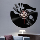 Horloge Murale Vinyle 3D Rétro Fille Coiffure Décoration Salon Mouvement Silencieux 12 Pouces - www.yonis-shop.com