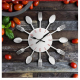 Horloge Murale Créative en Métal Design Moderne avec Cuillères et Fourchettes pour Cuisine et Décoration - www.yonis-shop.com
