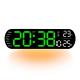 Horloge Murale LED avec Télécommande et Écran Digital Haute Définition Luminosité Réglable pour Salon et Décoration Éclairage Ambiant Couleur Verte