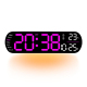 Horloge Murale LED Affichage Numérique Ambiance Lumineuse Télécommande Rose Foncé Ajustable Haute Définition