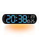 Horloge Murale LED Avec Affichage Numérique Et Lumière D'Ambiance Pour Salon Ajustement Luminosité Et Télécommande