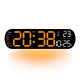 Horloge LED Murale Avec Écran Numérique Lumineux Pour Salon Orange Ajustable Et Télécommande