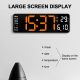 Horloge LED Multifonctionnelle Grand Écran 13 Pouces Pour Salon Avec Télécommande Et Réglage De Luminosité - www.yonis-shop.com
