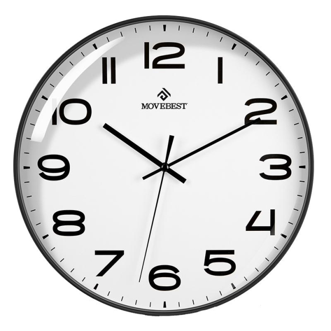 Horloge Murale 12 Pouces Silencieuse Étanche Pour Salon Et Chambre Design Élégant Noir Et Blanc - www.yonis-shop.com
