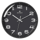 Horloge Murale 12 Pouces Silencieuse Étanche Pour Salon Et Chambre En ABS Noir Avec Cadre Métallique