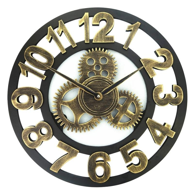 Horloge Murale Ronde En Bois Style Rétro Silencieuse 30cm Pour Salon Chambre Bureau - www.yonis-shop.com