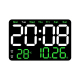 Horloge Murale Numérique LED Multifonctionnelle Écran LCD Silencieuse Ajustement Luminosité Température Date et Heure