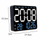 Horloge Murale Numérique LED Multifonctionnelle Écran LCD Silencieuse Ajustement Luminosité Température Date et Heure - www.y...