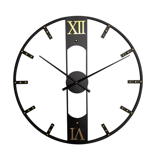Horloge Murale Décorative en Fer Forgé Élégante et Silencieuse Effet Rétro 80cm Pour Salon Chambre et Bureau - www.yonis-shop...