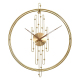 Horloge Murale Décorative Silencieuse En Métal Et Bois Pour Salon Chambre Et Bureau Taille 60cm Or