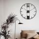 Horloge Murale Décorative Métal Style Rétro Avec Chiffres Romains Effet 3D Silencieuse Pour Salon Chambre Bureau 60cm 80cm - ...