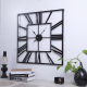 Horloge Murale Carrée En Fer Forgé Rétro Pour Salon Chambre Et Plus Design Romain 58cm Noir - www.yonis-shop.com