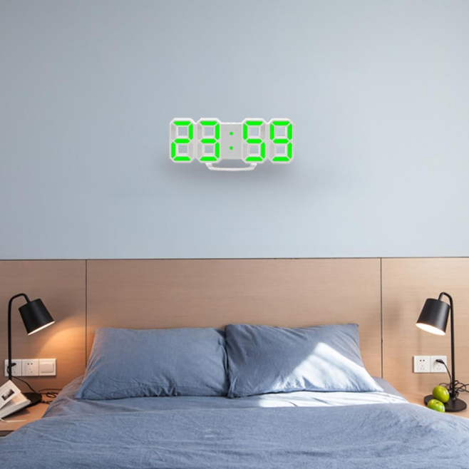 Horloge Murale Numérique LED 3D Multifonctionnelle Grande Taille Avec Affichage 12/24 Heures Et Fonction Répétition Pour Mais...