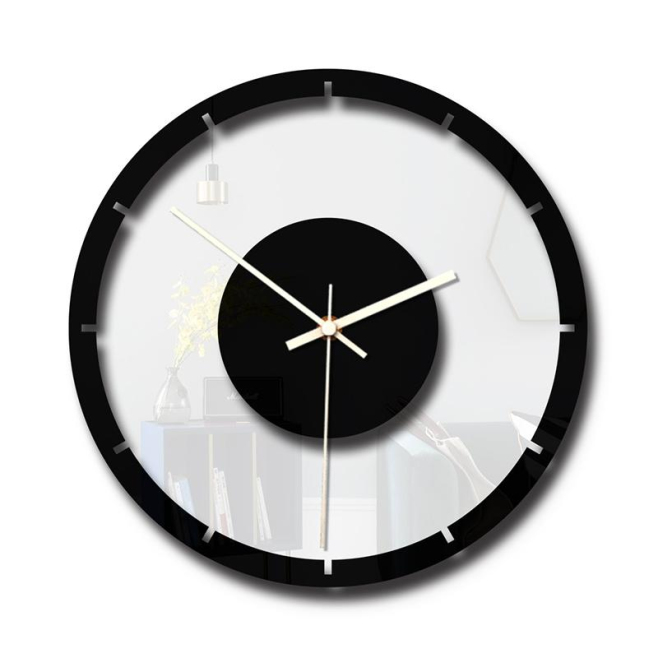 Horloge Murale Silencieuse En Bois Et Acrylique Design Élégant Pour Toutes Les Pièces - www.yonis-shop.com