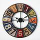 Horloge Murale Ronde Rétro En Fer Forgé Créative Colorée Décorative Pour Salon Chambre Bureau Restaurant Bar Durable Et Facile À Installer