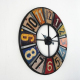 Horloge Murale Ronde Rétro En Fer Forgé Créative Colorée Décorative Pour Salon Chambre Bureau Restaurant Bar Durable Et Facil...