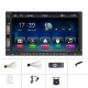 Autoradio 7 Pouces Double DIN Avec CarPlay Android Auto Bluetooth Et Caméra 4 Lumières