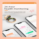 Bague Connectée Taille 13 Rose Gold Surveillance Cardiaque Oxygène Sommeil Modes Sportifs Multiples Bluetooth 5.0 Étanche IP6...