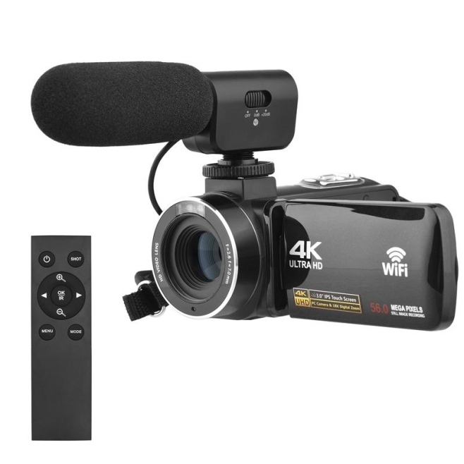 Caméscope Numérique 4K Écran Tactile IPS 3 Pouces Zoom Numérique 18X Vision Nocturne WiFi - www.yonis-shop.com