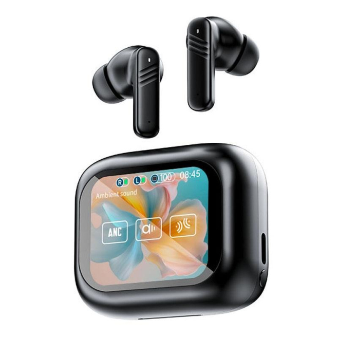 Écouteurs Bluetooth Sans Fil Avec Écran Tactile Couleur et Réduction de Bruit ANC ENC Pour Une Expérience Audio Immersive - w...