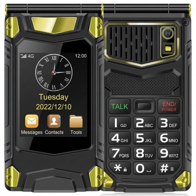 Téléphone Portable à Clapet 4G Double Écran Batterie Longue Durée avec Boutons Grands et Fonction SOS - www.yonis-shop.com