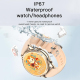 Montre Connectée Sport Étanche IP67 Avec Écouteurs Bluetooth Intégrés Écran Tactile 1.27 Pouces Or Autonomie Longue Durée Not...