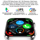 Montre Connectée Écran Carré IPS 1.81 Pouces Rose Surveillance Cardiaque et Oxygène Étanche IP68 Bluetooth 5.3 Autonomie Long...