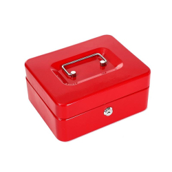 Tirelire Coffre-Fort Portable Ignifuge Rouge Sécurisé Avec Clé et Poignée - www.yonis-shop.com