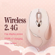 Souris Sans Fil Ergonomique Rechargeable Silencieuse Pour Bureau Portable Couleur Thé Au Lait Avec Affichage De Puissance - w...