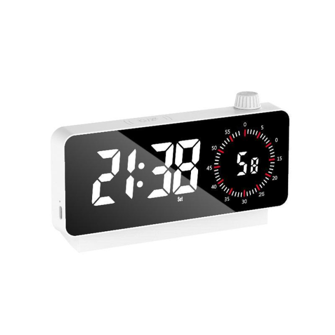 Réveil LED Multifonctionnel Avec Écran Miroir Et Fonction Charge Alarme Et Minuterie Visuelle - www.yonis-shop.com