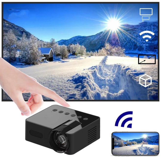 Mini Videoprojecteur Portable 1080P WiFi Sans Fil Pour Smartphone IOS Android Écran Géant Ultra Léger - www.yonis-shop.com