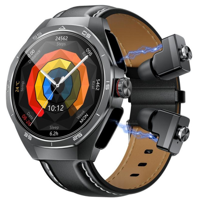 Montre Connectée 2 En 1 Avec Écouteurs Bluetooth Intégrés Appels Bluetooth Écran Rond 1.53 Pouce IP67 - www.yonis-shop.com