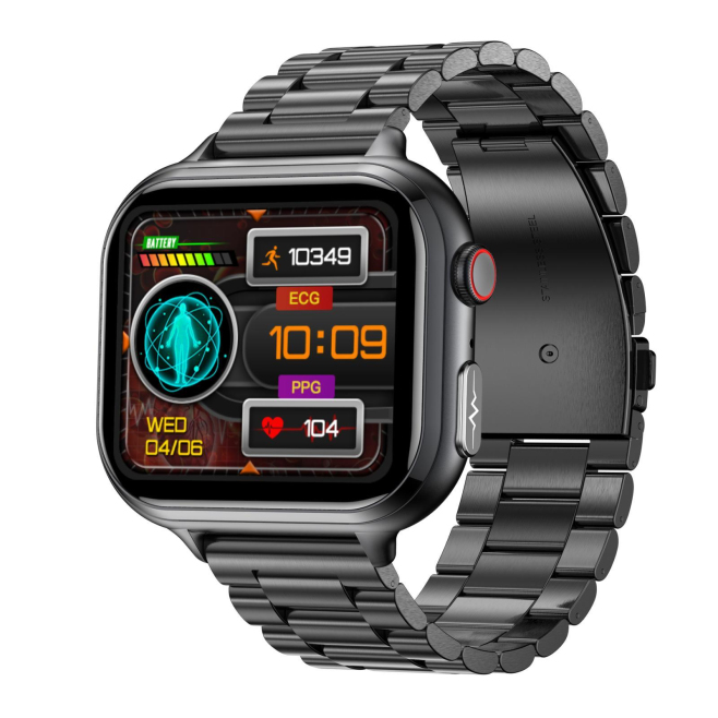 Montre Connectée Écran Horizontal Étanche IP68 Avec Surveillance Cardiaque ECG et Appels Bluetooth - www.yonis-shop.com